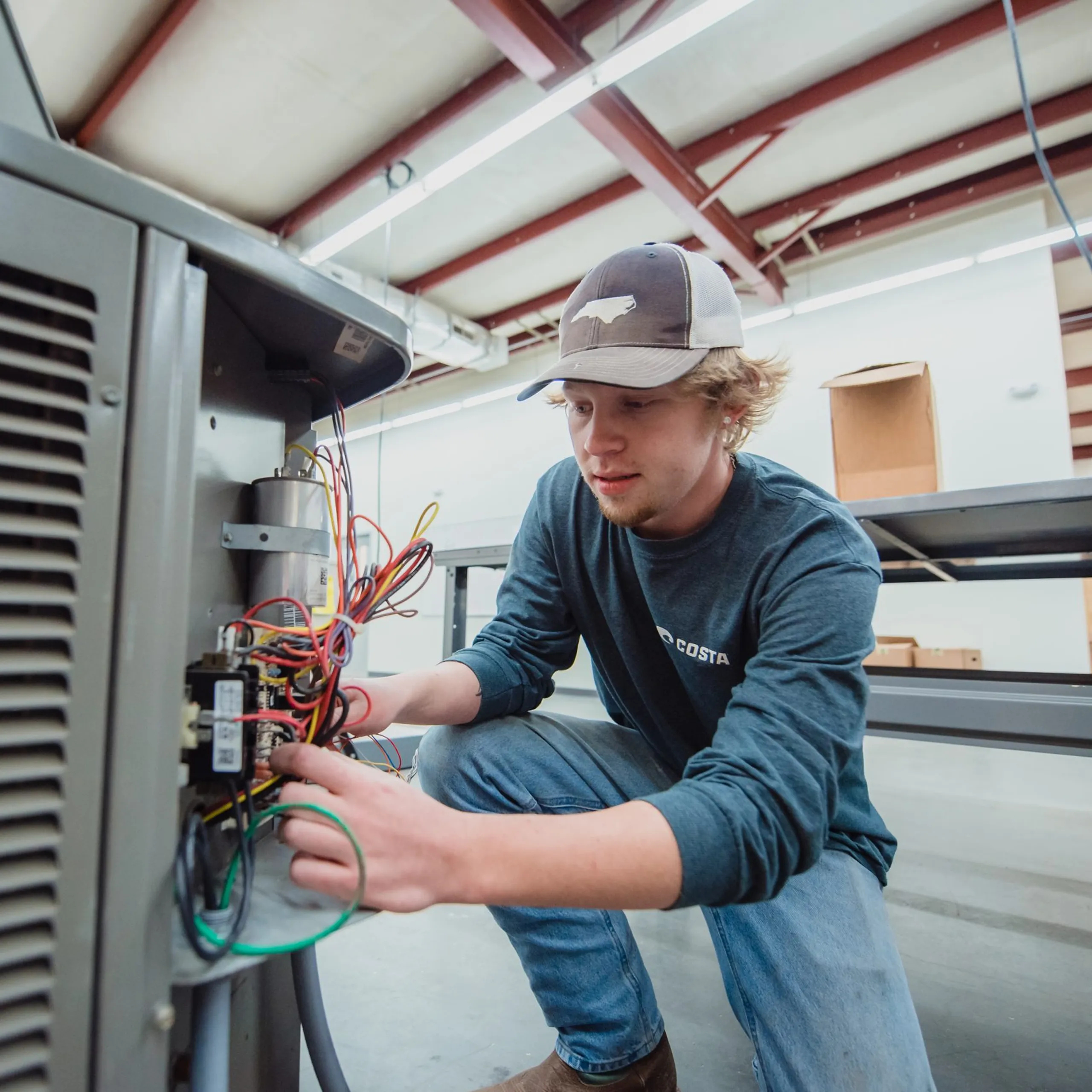 HVAC tech on the job