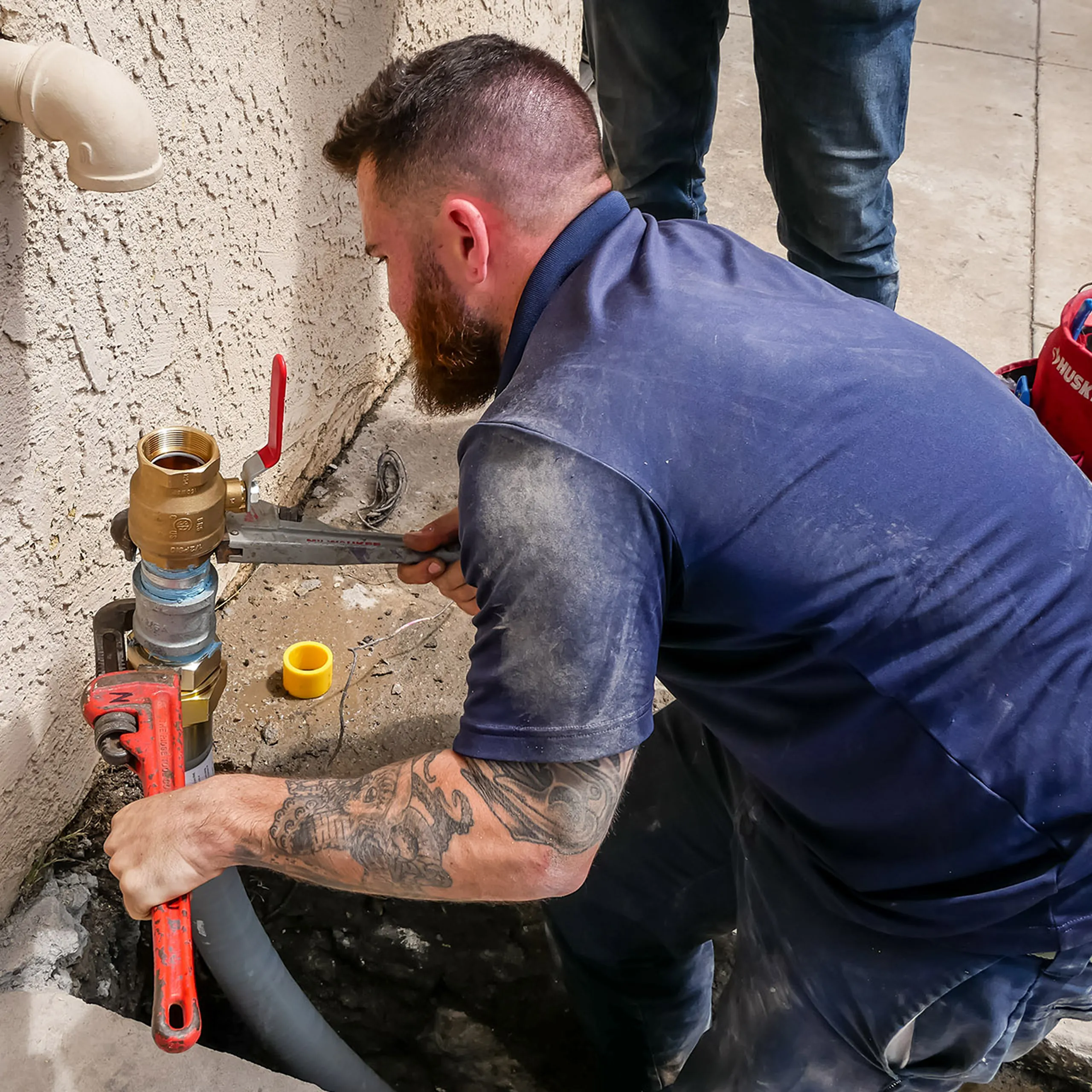 Plumber at work